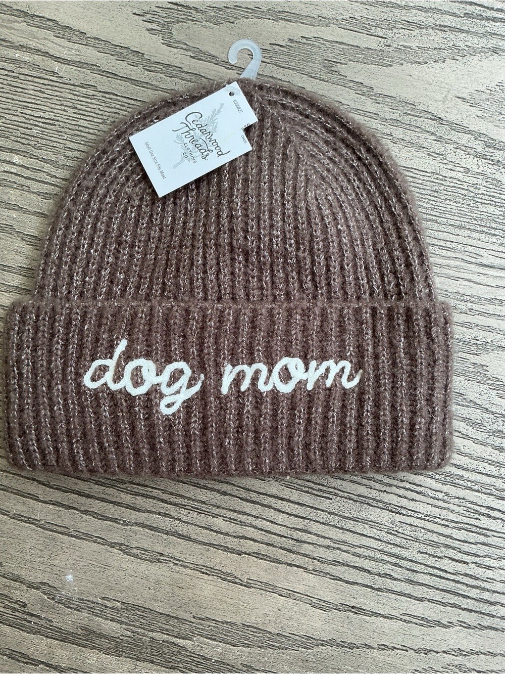 Dog Mom Knit Women's Beanie - Brown